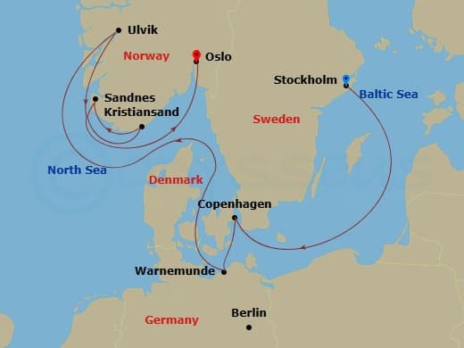 Itinerary map