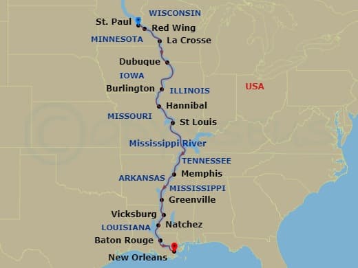 Itinerary map