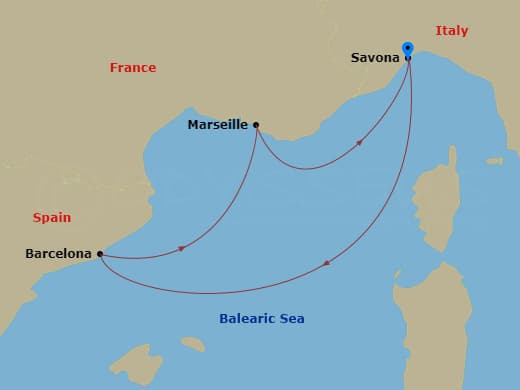 Itinerary map
