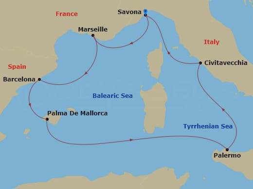 Itinerary map