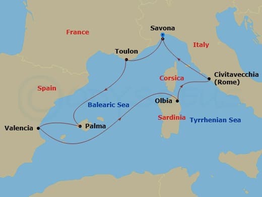 Itinerary map