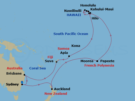 Itinerary map