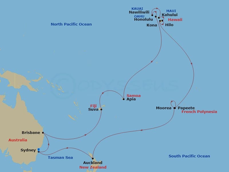 Itinerary map