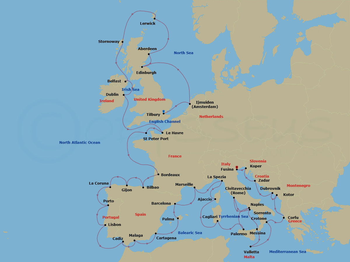 Itinerary map