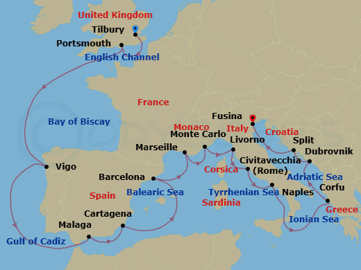 Itinerary map