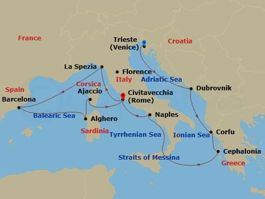 Itinerary map