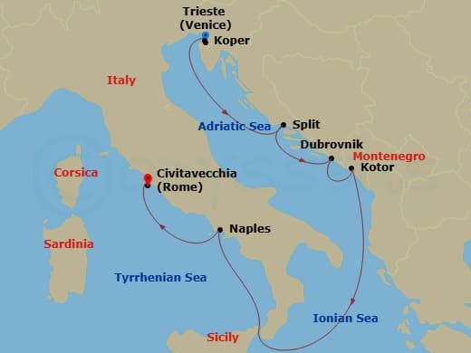 Itinerary map