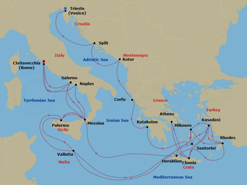Itinerary map