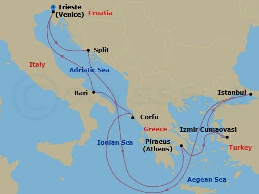 Itinerary map