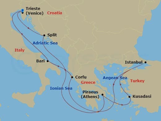 Itinerary map