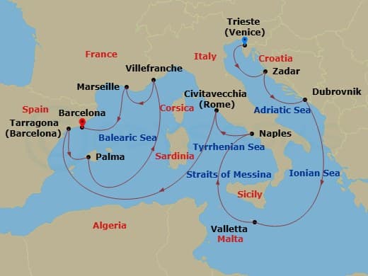 Itinerary map
