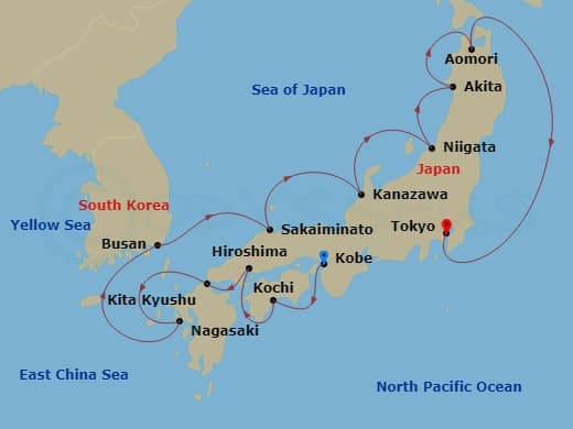 Itinerary map