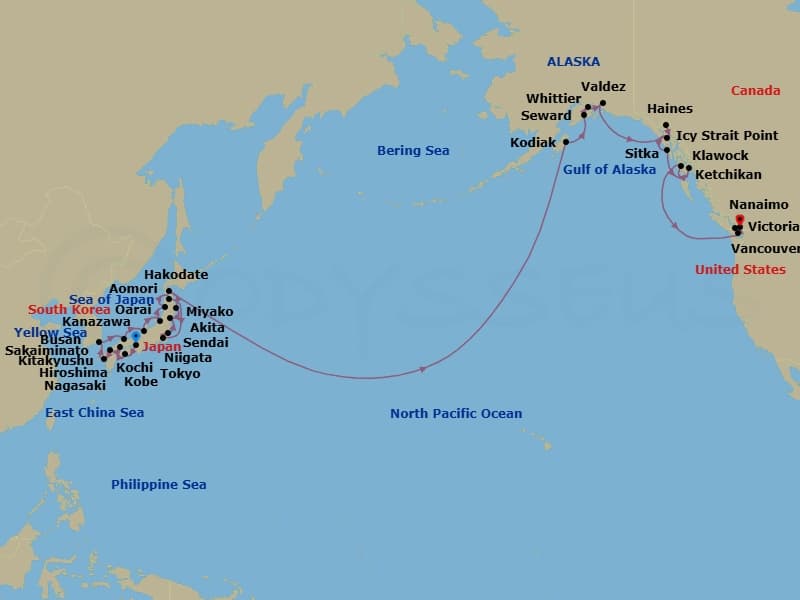 Itinerary map
