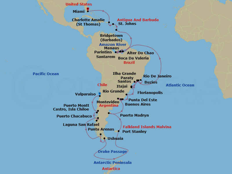 Itinerary map