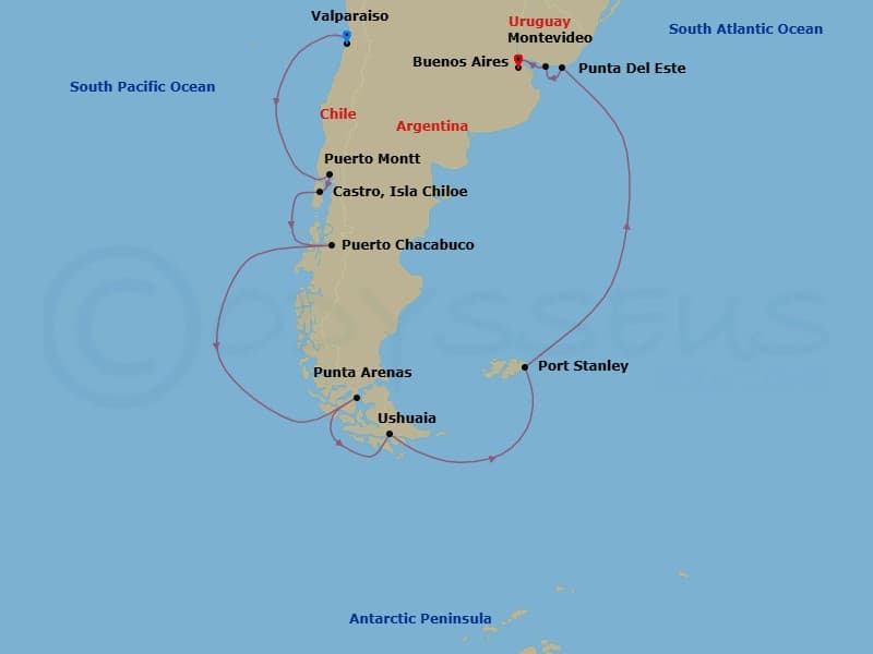 Itinerary map