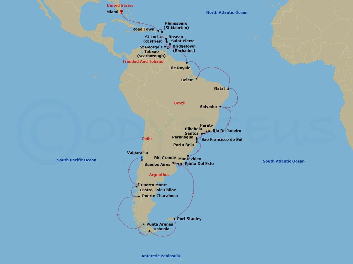 Itinerary map