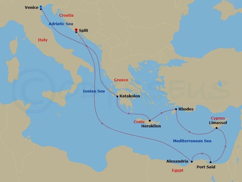 Itinerary map