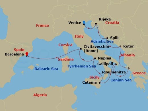 Itinerary map