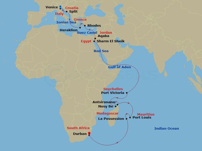 Itinerary map