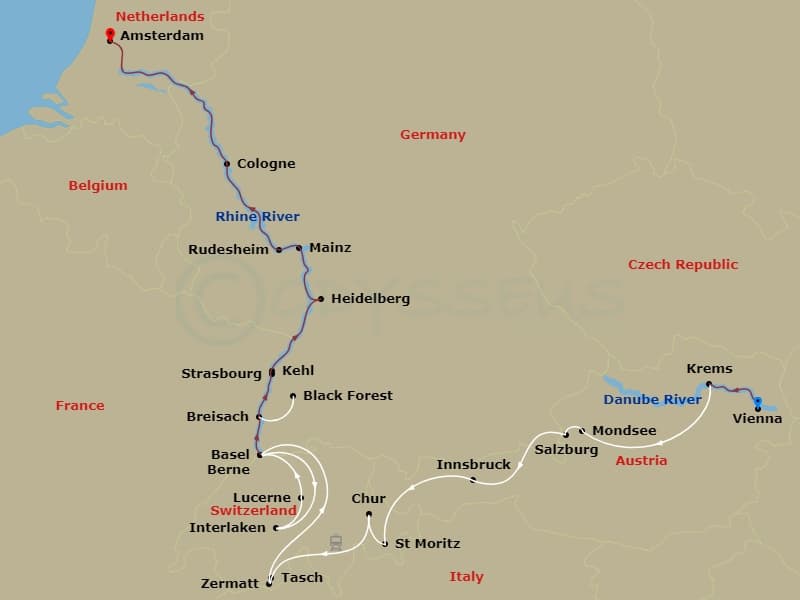 Itinerary map