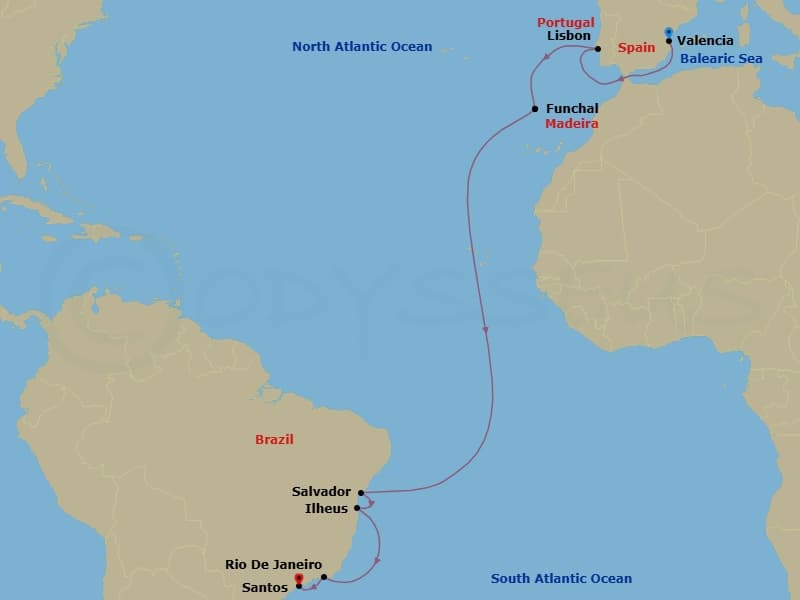 Itinerary map