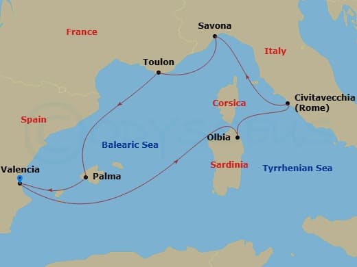 Itinerary map
