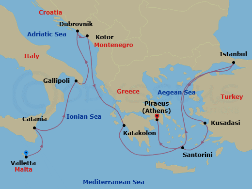 Itinerary map
