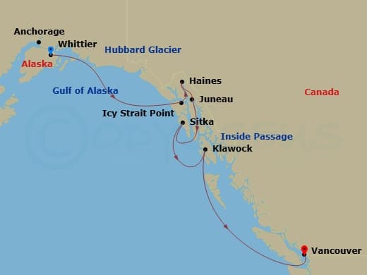 Itinerary map