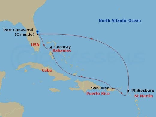Itinerary map