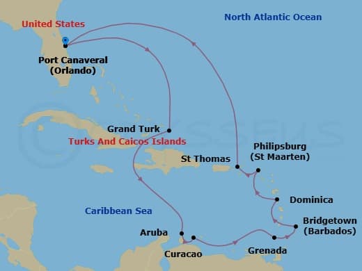 Itinerary map