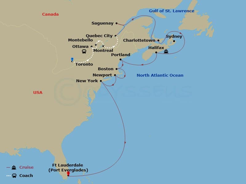 Itinerary map