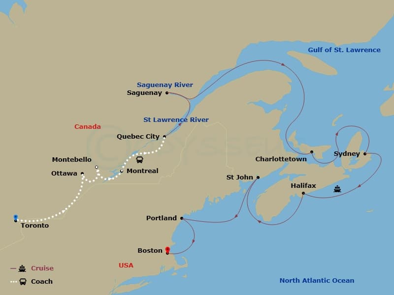 Itinerary map