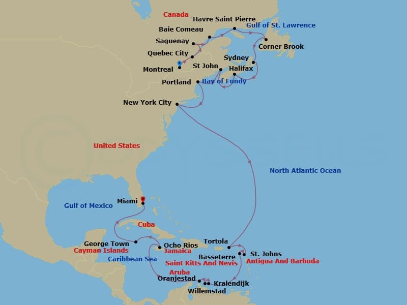 Itinerary map