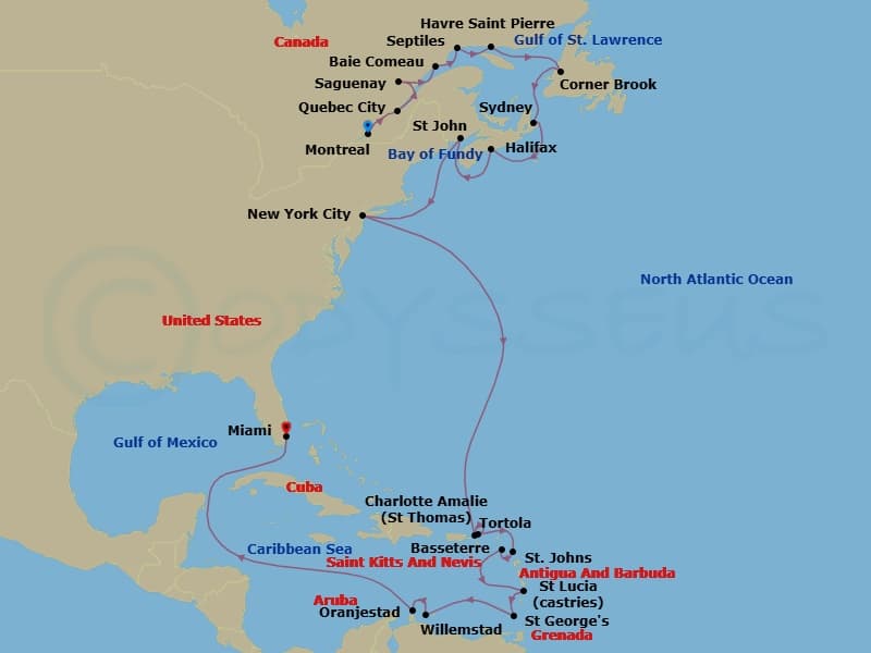 Itinerary map