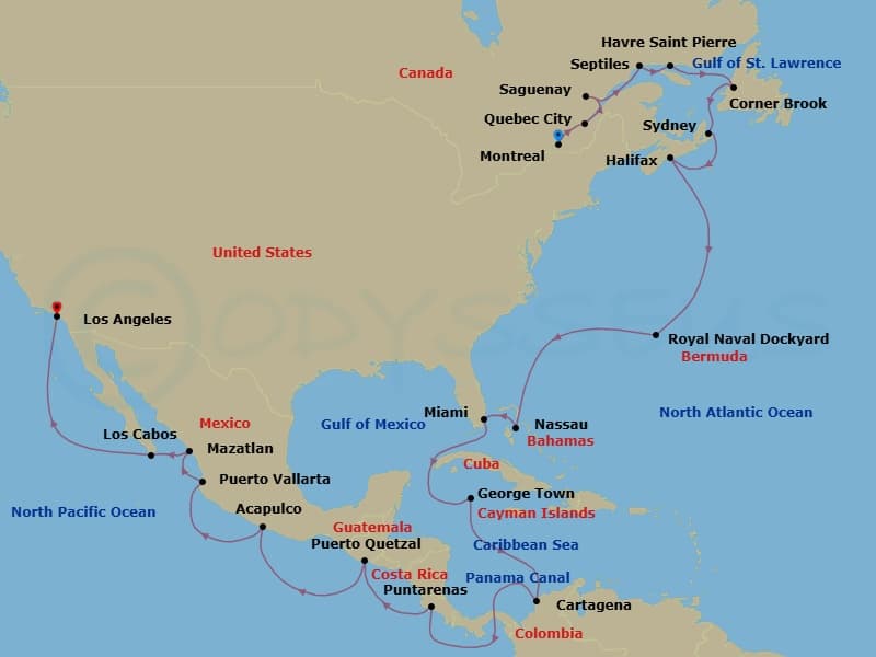 Itinerary map