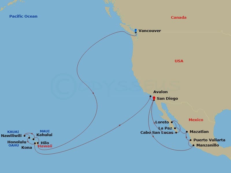 Itinerary map
