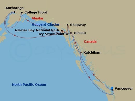 Itinerary map