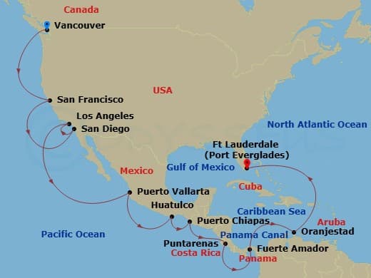 Itinerary map