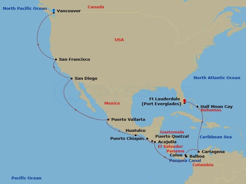 Itinerary map