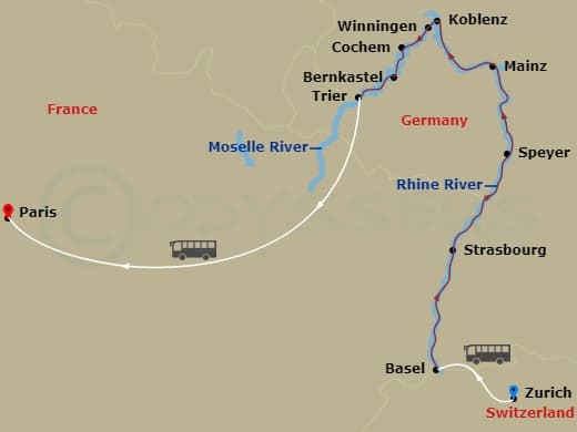 Itinerary map