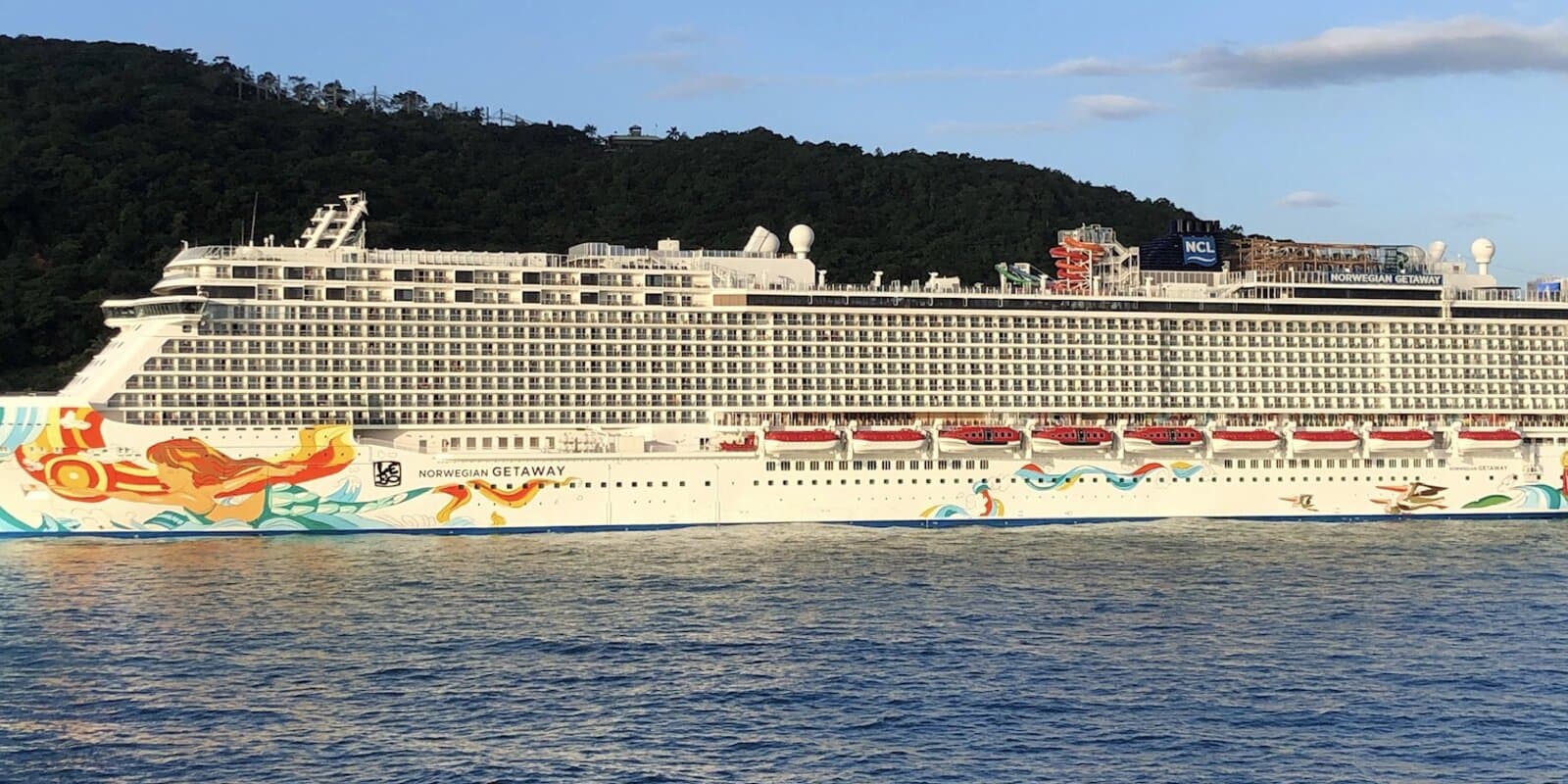 Norwegian Getaway cruise ship at the pier in Ocho Rios, Jamaica